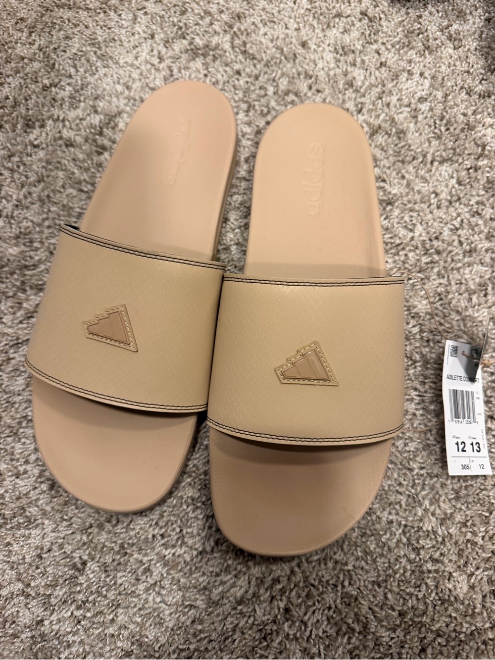 adidas Men’s Beige Slide Sandals